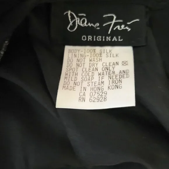 Vintage Diane Freis Original Black Silk Dress With Colorful Beaded Floral Design - Picture 4 of 7